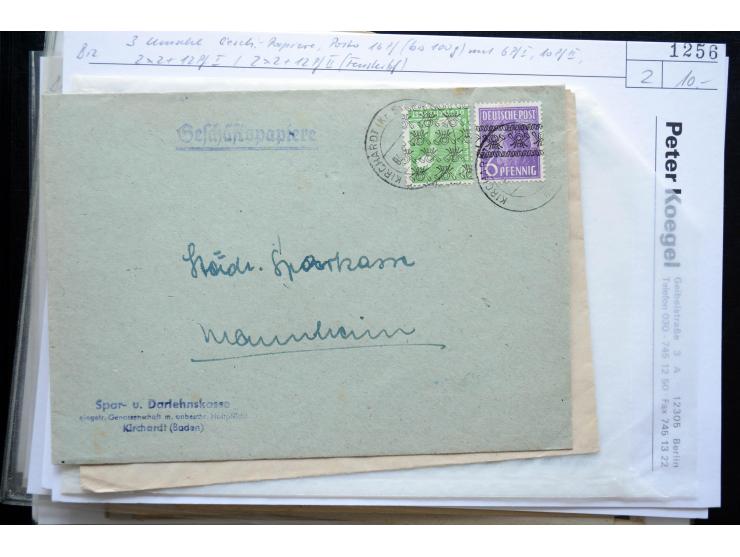 1945/50 (ca.), einige hundert Briefe, Karten und Ganzsachen mit sehr vielen besseren Verwendungen und Besonderheiten, dabei u
