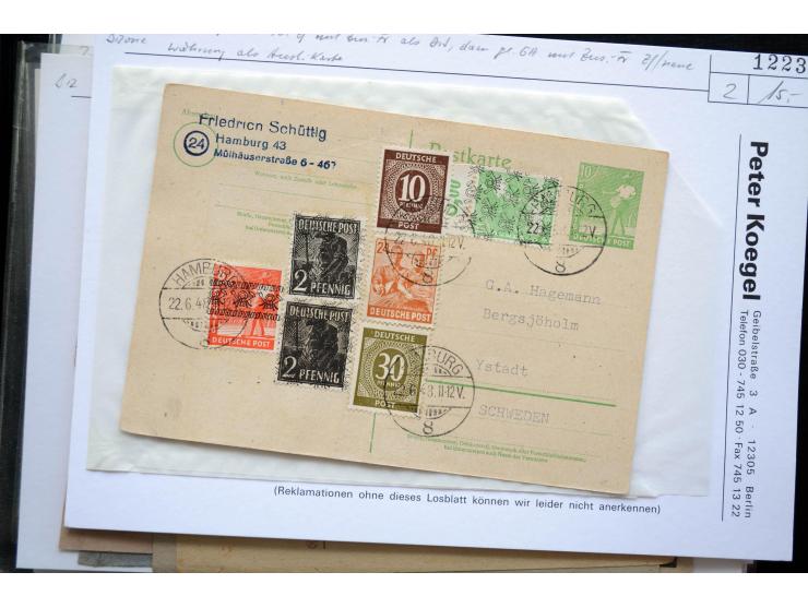 1945/50 (ca.), einige hundert Briefe, Karten und Ganzsachen mit sehr vielen besseren Verwendungen und Besonderheiten, dabei u