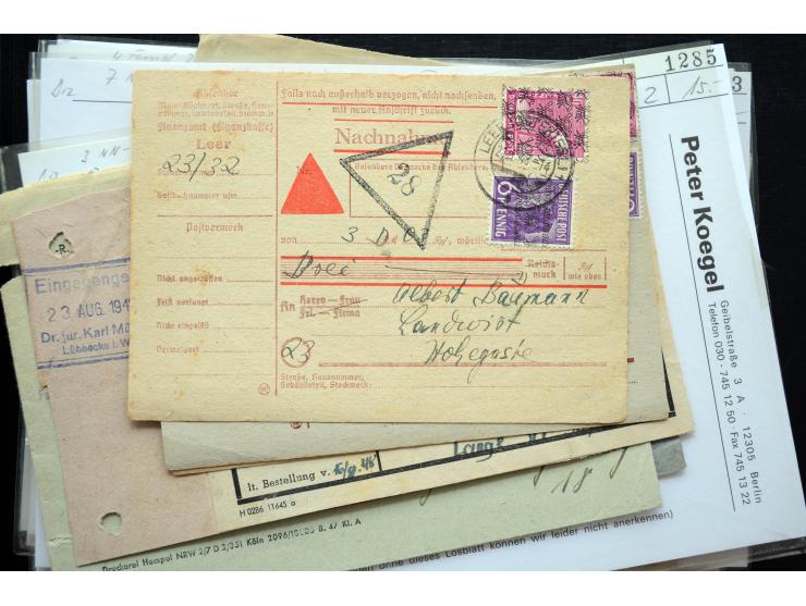 1945/50 (ca.), einige hundert Briefe, Karten und Ganzsachen mit sehr vielen besseren Verwendungen und Besonderheiten, dabei u