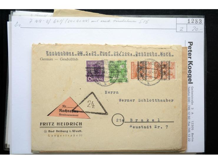 1945/50 (ca.), einige hundert Briefe, Karten und Ganzsachen mit sehr vielen besseren Verwendungen und Besonderheiten, dabei u