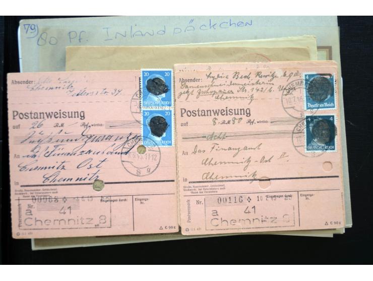 1945/50 (ca.), einige hundert Briefe, Karten und Ganzsachen mit sehr vielen besseren Verwendungen und Besonderheiten, dabei u