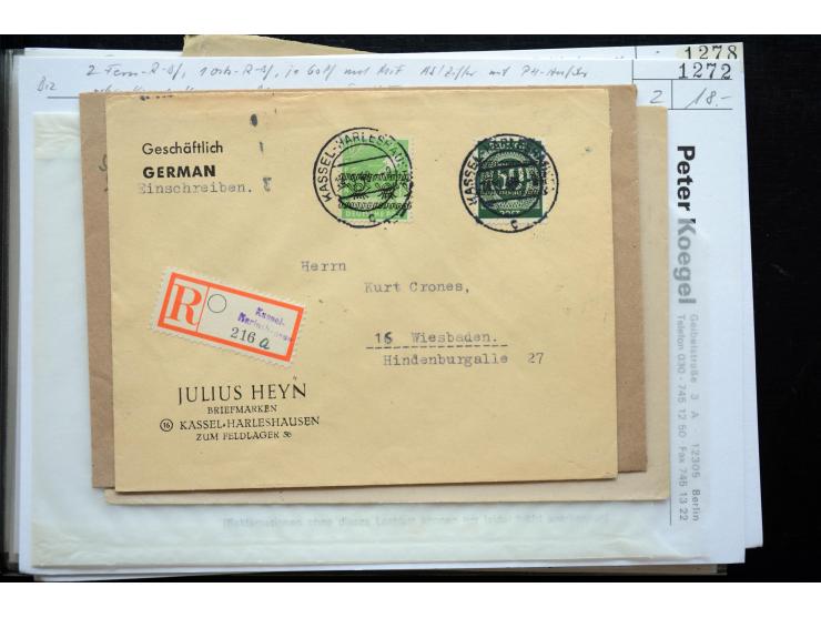 1945/50 (ca.), einige hundert Briefe, Karten und Ganzsachen mit sehr vielen besseren Verwendungen und Besonderheiten, dabei u