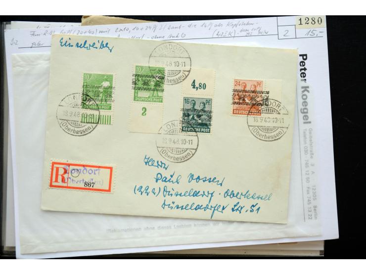 1945/50 (ca.), einige hundert Briefe, Karten und Ganzsachen mit sehr vielen besseren Verwendungen und Besonderheiten, dabei u
