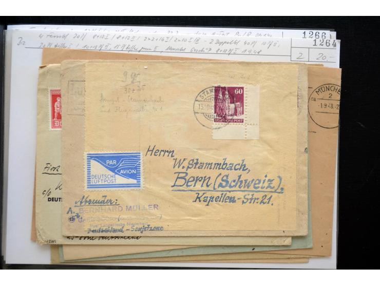 1945/50 (ca.), einige hundert Briefe, Karten und Ganzsachen mit sehr vielen besseren Verwendungen und Besonderheiten, dabei u