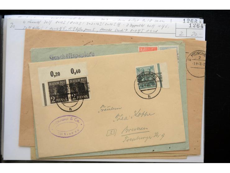 1945/50 (ca.), einige hundert Briefe, Karten und Ganzsachen mit sehr vielen besseren Verwendungen und Besonderheiten, dabei u