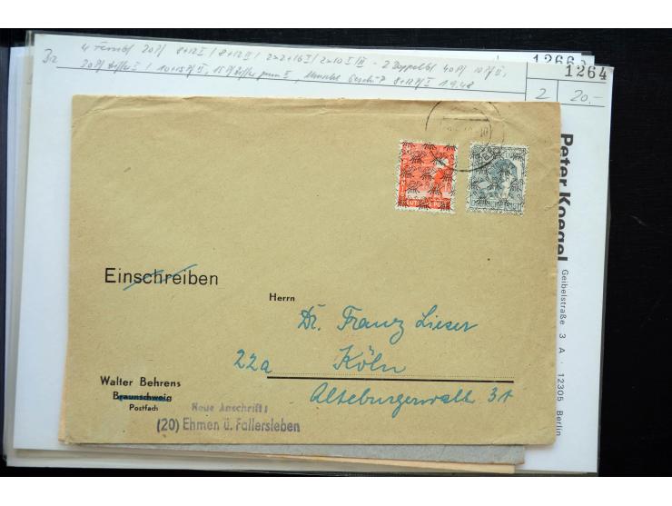 1945/50 (ca.), einige hundert Briefe, Karten und Ganzsachen mit sehr vielen besseren Verwendungen und Besonderheiten, dabei u