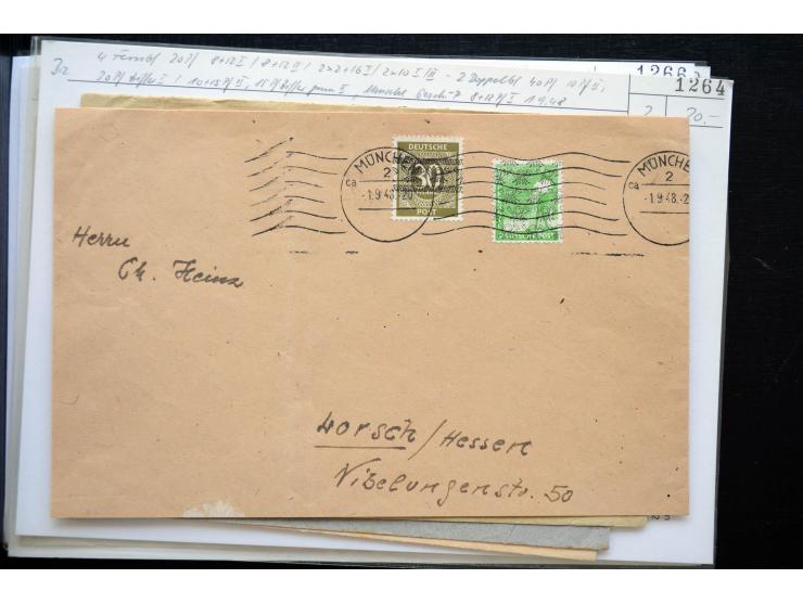 1945/50 (ca.), einige hundert Briefe, Karten und Ganzsachen mit sehr vielen besseren Verwendungen und Besonderheiten, dabei u
