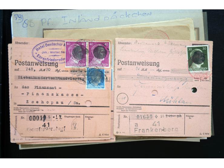 1945/50 (ca.), einige hundert Briefe, Karten und Ganzsachen mit sehr vielen besseren Verwendungen und Besonderheiten, dabei u