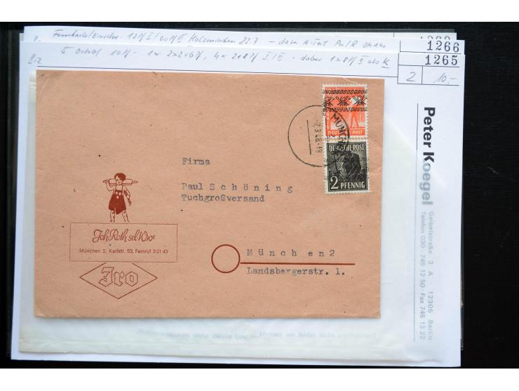 1945/50 (ca.), einige hundert Briefe, Karten und Ganzsachen mit sehr vielen besseren Verwendungen und Besonderheiten, dabei u