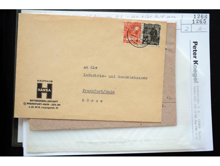1945/50 (ca.), einige hundert Briefe, Karten und Ganzsachen mit sehr vielen besseren Verwendungen und Besonderheiten, dabei u