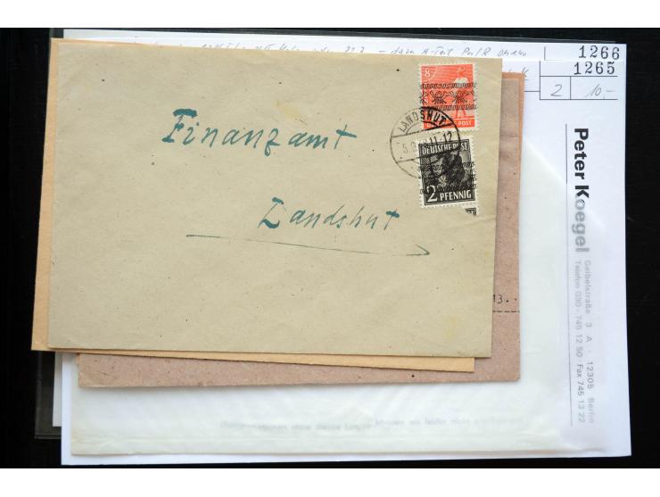 1945/50 (ca.), einige hundert Briefe, Karten und Ganzsachen mit sehr vielen besseren Verwendungen und Besonderheiten, dabei u