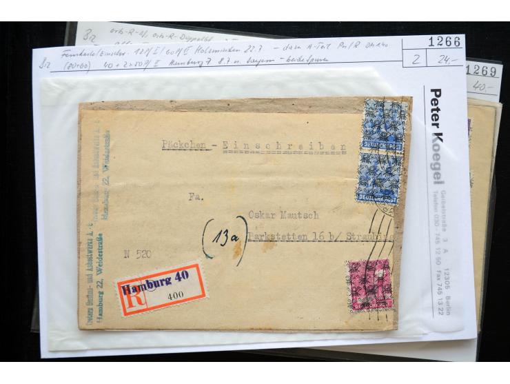 1945/50 (ca.), einige hundert Briefe, Karten und Ganzsachen mit sehr vielen besseren Verwendungen und Besonderheiten, dabei u