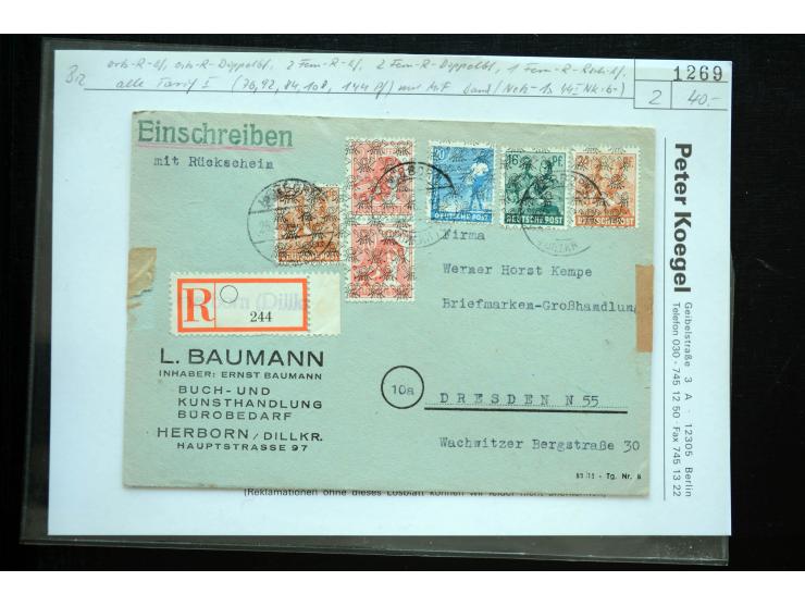 1945/50 (ca.), einige hundert Briefe, Karten und Ganzsachen mit sehr vielen besseren Verwendungen und Besonderheiten, dabei u