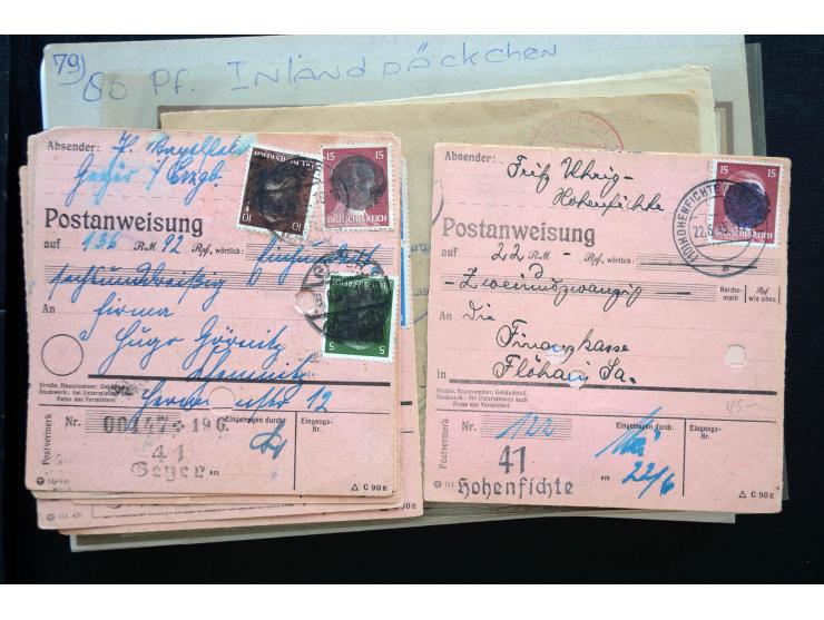 1945/50 (ca.), einige hundert Briefe, Karten und Ganzsachen mit sehr vielen besseren Verwendungen und Besonderheiten, dabei u