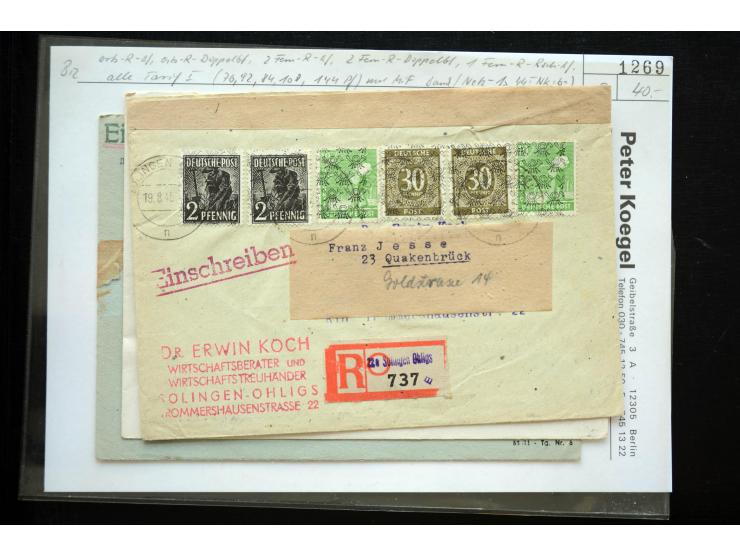 1945/50 (ca.), einige hundert Briefe, Karten und Ganzsachen mit sehr vielen besseren Verwendungen und Besonderheiten, dabei u