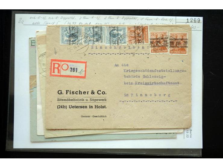 1945/50 (ca.), einige hundert Briefe, Karten und Ganzsachen mit sehr vielen besseren Verwendungen und Besonderheiten, dabei u
