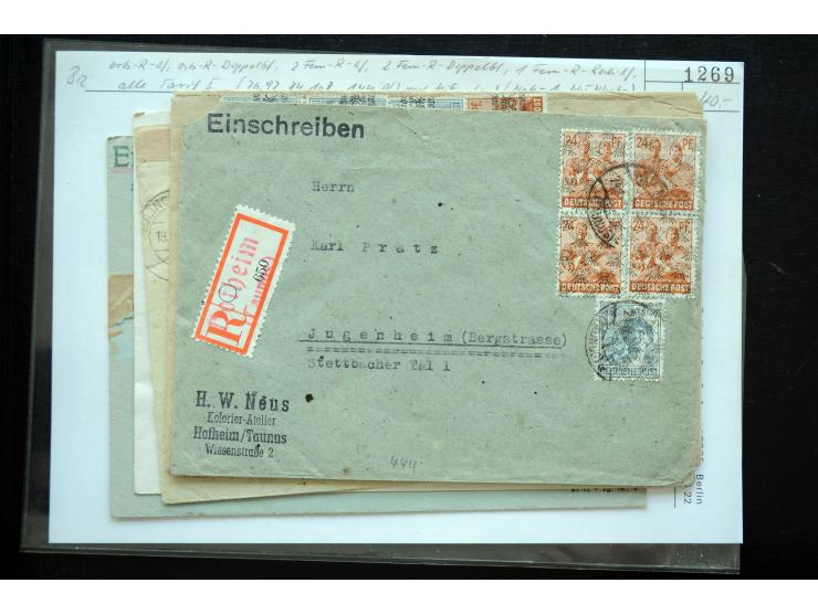 1945/50 (ca.), einige hundert Briefe, Karten und Ganzsachen mit sehr vielen besseren Verwendungen und Besonderheiten, dabei u