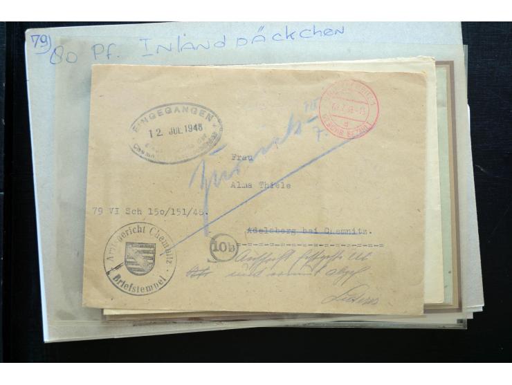 1945/50 (ca.), einige hundert Briefe, Karten und Ganzsachen mit sehr vielen besseren Verwendungen und Besonderheiten, dabei u