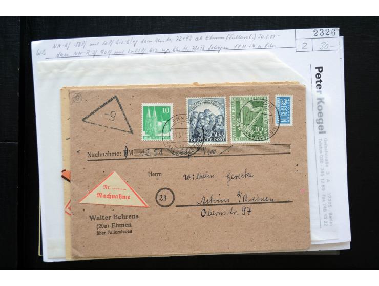 1945/50 (ca.), einige hundert Briefe, Karten und Ganzsachen mit sehr vielen besseren Verwendungen und Besonderheiten, dabei u