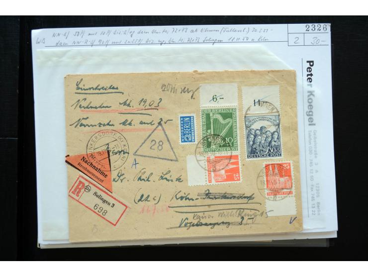 1945/50 (ca.), einige hundert Briefe, Karten und Ganzsachen mit sehr vielen besseren Verwendungen und Besonderheiten, dabei u