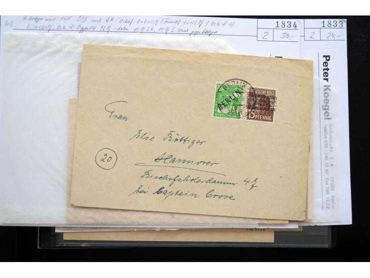 1945/50 (ca.), einige hundert Briefe, Karten und Ganzsachen mit sehr vielen besseren Verwendungen und Besonderheiten, dabei u