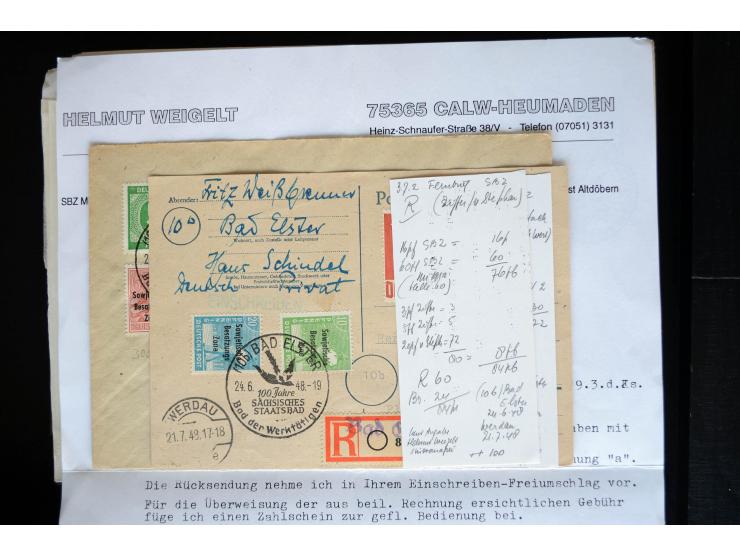 1945/50 (ca.), einige hundert Briefe, Karten und Ganzsachen mit sehr vielen besseren Verwendungen und Besonderheiten, dabei u