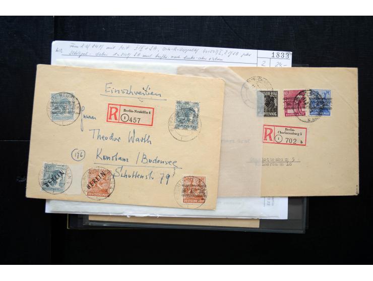 1945/50 (ca.), einige hundert Briefe, Karten und Ganzsachen mit sehr vielen besseren Verwendungen und Besonderheiten, dabei u