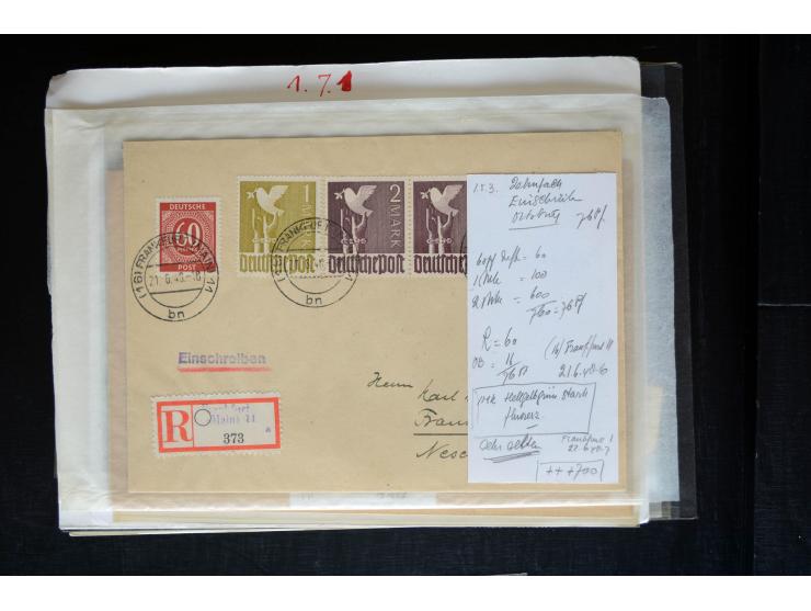 1945/50 (ca.), einige hundert Briefe, Karten und Ganzsachen mit sehr vielen besseren Verwendungen und Besonderheiten, dabei u
