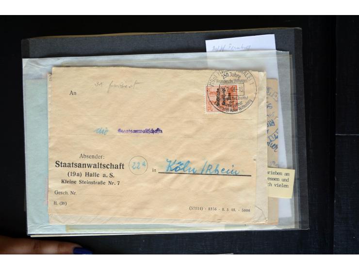 1945/50 (ca.), einige hundert Briefe, Karten und Ganzsachen mit sehr vielen besseren Verwendungen und Besonderheiten, dabei u