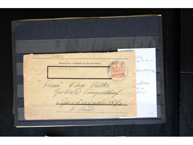 1945/50 (ca.), einige hundert Briefe, Karten und Ganzsachen mit sehr vielen besseren Verwendungen und Besonderheiten, dabei u