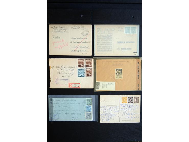 1945/60 (ca.), kleiner Posten mit Briefen und Karten von bzw. an Displaced Persons, jüdischen Bürgern bzw. Organisationen, La