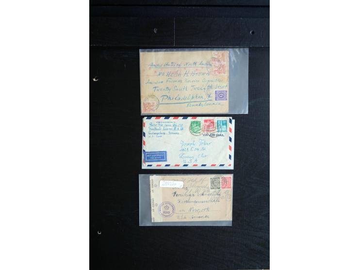 1945/60 (ca.), kleiner Posten mit Briefen und Karten von bzw. an Displaced Persons, jüdischen Bürgern bzw. Organisationen, La
