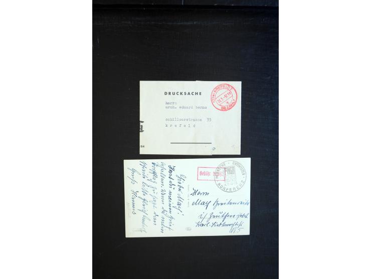 1945/48, Barfrankaturen, kleiner Karton voll mit Briefen und Karten, dabei verschiedene Typen mit besseren, R-Briefe usw. ex 