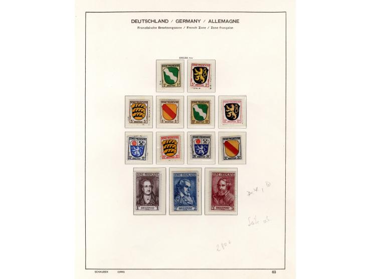 1945/48, postfrische, wenig ungebrauchte und teils gestempelte Sammlung mit vielen besseren Ausgaben und einigen Besonderheit