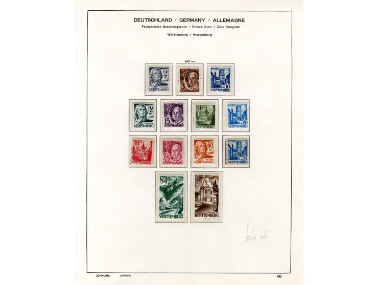 1945/48, postfrische, wenig ungebrauchte und teils gestempelte Sammlung mit vielen besseren Ausgaben und einigen Besonderheit