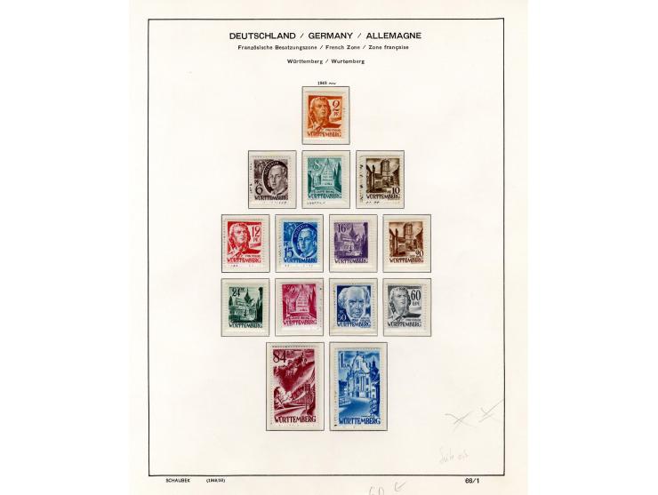 1945/48, postfrische, wenig ungebrauchte und teils gestempelte Sammlung mit vielen besseren Ausgaben und einigen Besonderheit