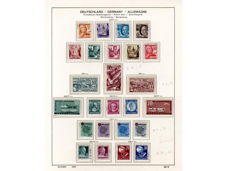 1945/48, postfrische, wenig ungebrauchte und teils gestempelte Sammlung mit vielen besseren Ausgaben und einigen Besonderheit