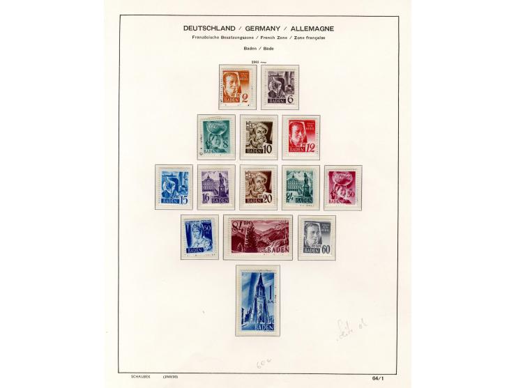 1945/48, postfrische, wenig ungebrauchte und teils gestempelte Sammlung mit vielen besseren Ausgaben und einigen Besonderheit