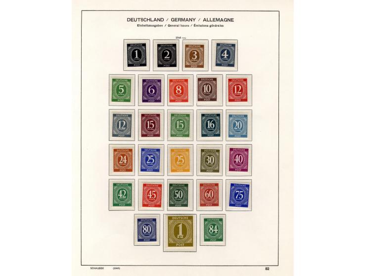 1945/48, postfrische, wenig ungebrauchte und teils gestempelte Sammlung mit vielen besseren Ausgaben und einigen Besonderheit