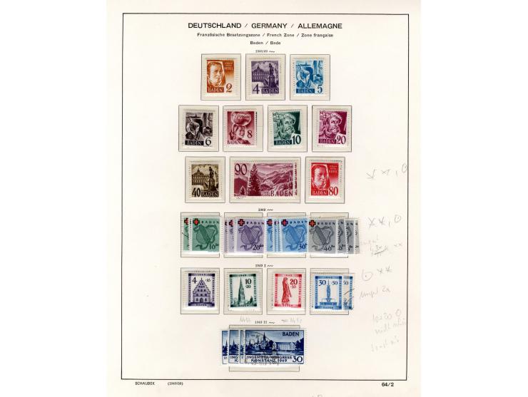 1945/48, postfrische, wenig ungebrauchte und teils gestempelte Sammlung mit vielen besseren Ausgaben und einigen Besonderheit