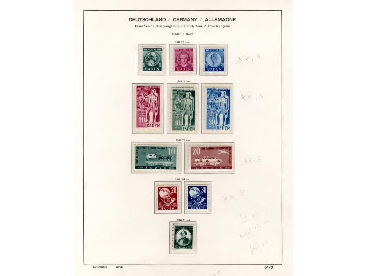 1945/48, postfrische, wenig ungebrauchte und teils gestempelte Sammlung mit vielen besseren Ausgaben und einigen Besonderheit