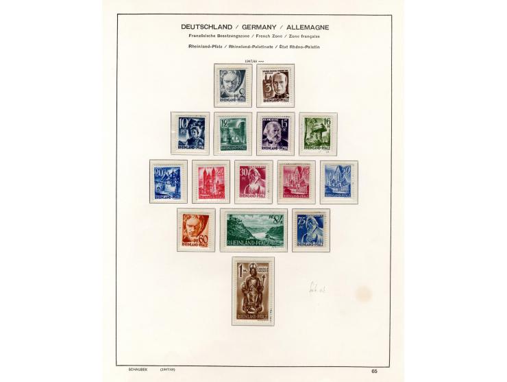 1945/48, postfrische, wenig ungebrauchte und teils gestempelte Sammlung mit vielen besseren Ausgaben und einigen Besonderheit