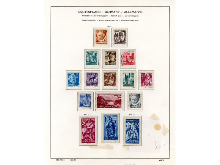 1945/48, postfrische, wenig ungebrauchte und teils gestempelte Sammlung mit vielen besseren Ausgaben und einigen Besonderheit