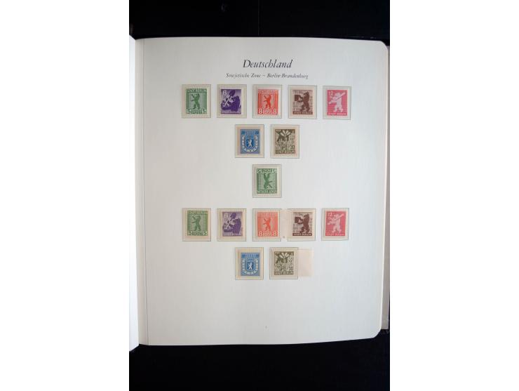 1945/49, postfrische Sammlung mit u.a. Mi.-Nr. BIb, 43Ac (Fotoattest Zierer BPP), 80X, 150-55X, Bl.1t (Fotoattest Ströh BPP),
