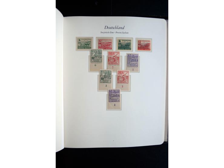 1945/49, postfrische Sammlung mit u.a. Mi.-Nr. BIb, 43Ac (Fotoattest Zierer BPP), 80X, 150-55X, Bl.1t (Fotoattest Ströh BPP),