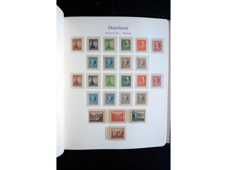 1945/49, postfrische Sammlung mit u.a. Mi.-Nr. BIb, 43Ac (Fotoattest Zierer BPP), 80X, 150-55X, Bl.1t (Fotoattest Ströh BPP),