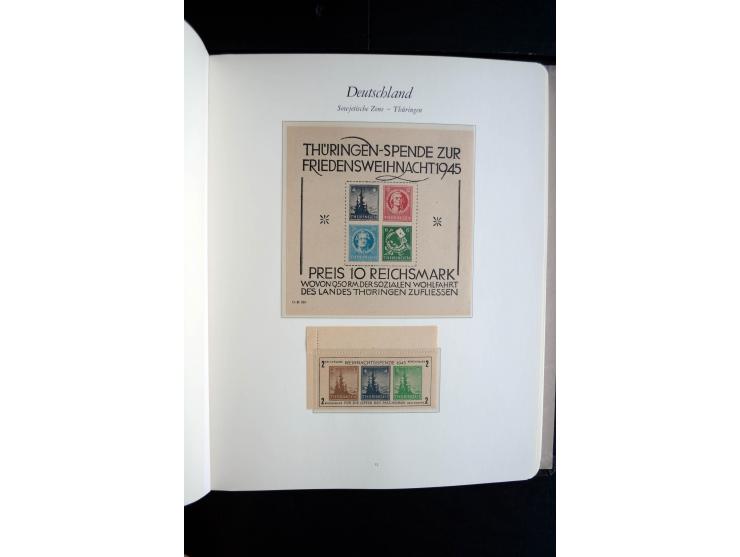 1945/49, postfrische Sammlung mit u.a. Mi.-Nr. BIb, 43Ac (Fotoattest Zierer BPP), 80X, 150-55X, Bl.1t (Fotoattest Ströh BPP),