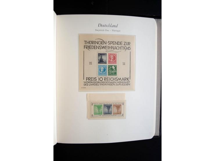 1945/49, postfrische Sammlung mit u.a. Mi.-Nr. BIb, 43Ac (Fotoattest Zierer BPP), 80X, 150-55X, Bl.1t (Fotoattest Ströh BPP),