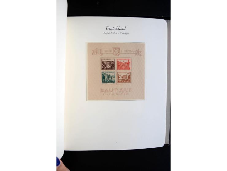 1945/49, postfrische Sammlung mit u.a. Mi.-Nr. BIb, 43Ac (Fotoattest Zierer BPP), 80X, 150-55X, Bl.1t (Fotoattest Ströh BPP),