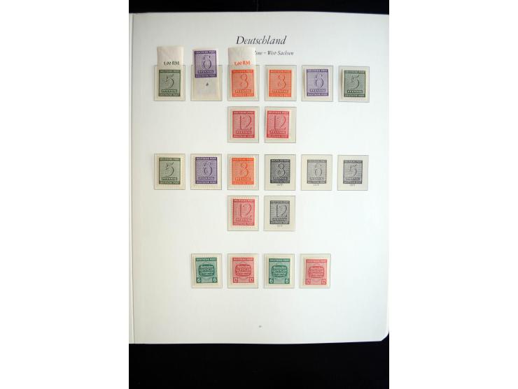 1945/49, postfrische Sammlung mit u.a. Mi.-Nr. BIb, 43Ac (Fotoattest Zierer BPP), 80X, 150-55X, Bl.1t (Fotoattest Ströh BPP),